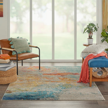 Celestial CES02 Modern Abstract Soft Durable Low Profile Short Pile Sealife Rug-Nourison-Rug Love - The Most Loved Rug Store
